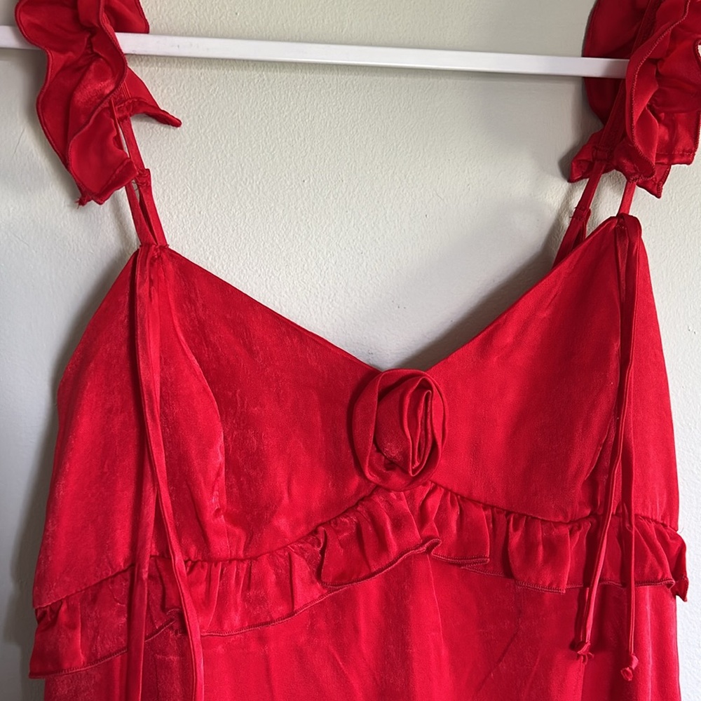 Wild fable Red Sleeveless Dress with Bow Straps - Picture 2 of 4